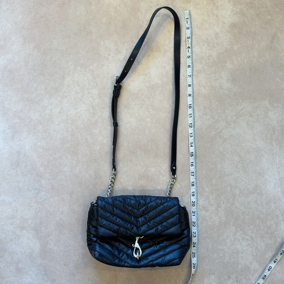 Rebecca Minkoff Edie Quilted Nylon Crossbody Bag • black - Picture 12 of 14